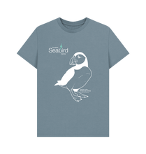 Load image into Gallery viewer, Stone Blue Scottish Seabird Centre - Adult Puffin T-Shirt