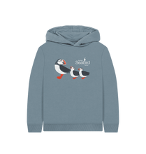 Load image into Gallery viewer, Stone Blue Scottish Seabird Centre - Kids Puffin Hoodie