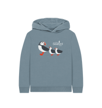 Load image into Gallery viewer, Stone Blue Printed Kids Hoodie Front