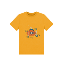 Load image into Gallery viewer, Mustard Printed Kids T-Shirt Front