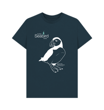 Load image into Gallery viewer, Denim Blue Scottish Seabird Centre - Adult Puffin T-Shirt