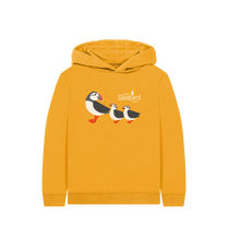 Load image into Gallery viewer, Mustard Scottish Seabird Centre - Kids Puffin Hoodie