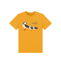 Load image into Gallery viewer, Mustard Scottish Seabird Centre - Kids Puffin T-shirt