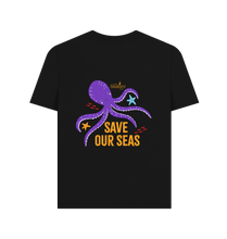Load image into Gallery viewer, Black Printed T-shirt Back
