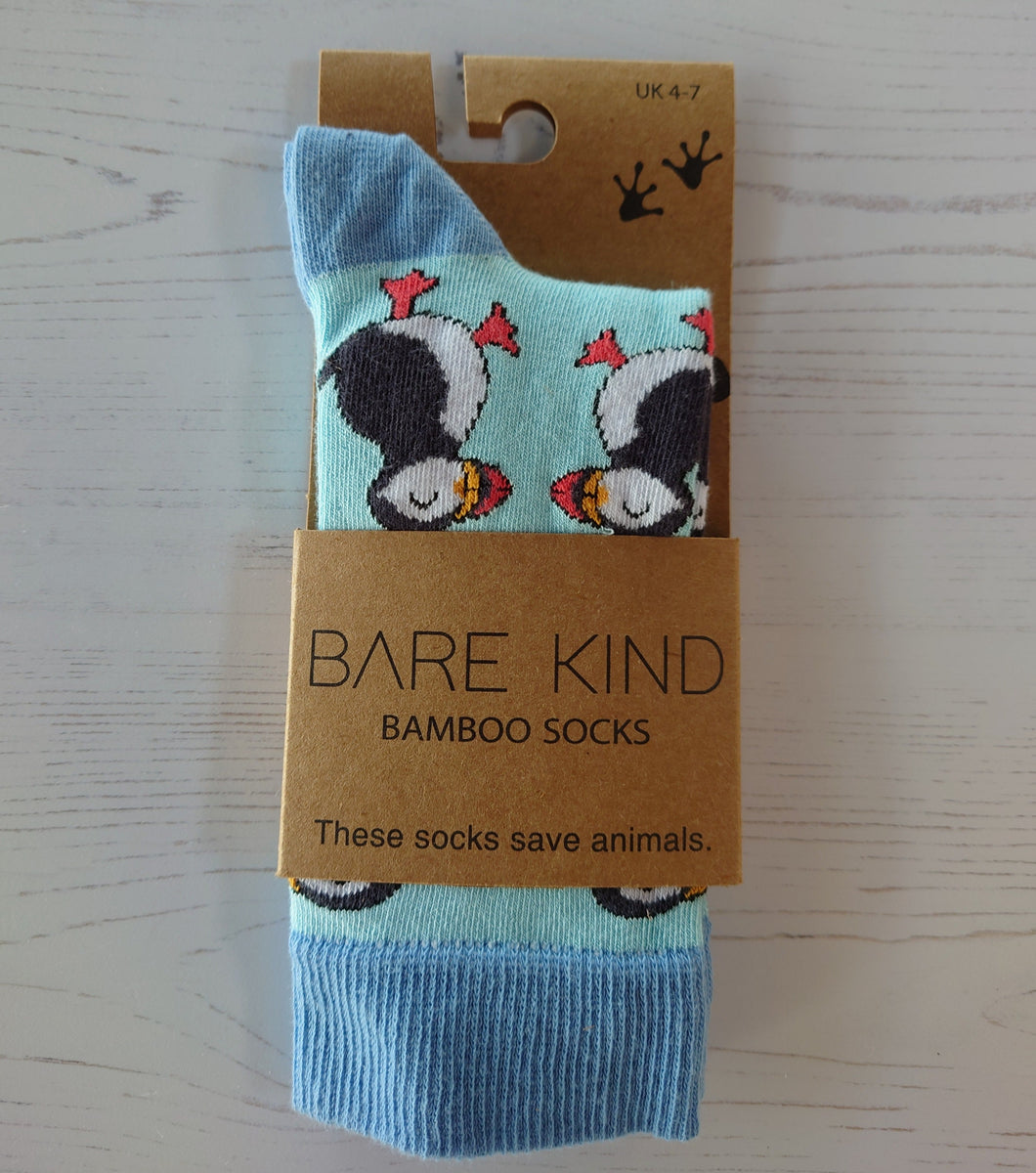 Save the Puffin socks size 4-7