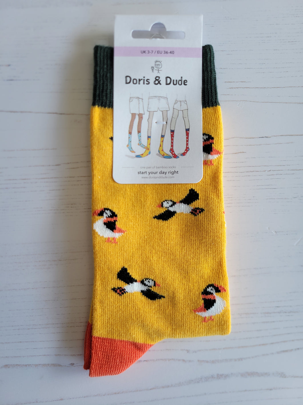 Gold Puffin Socks (3-7)