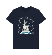Load image into Gallery viewer, Navy Blue Printed T-shirt Front
