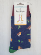 Load image into Gallery viewer, Navy Robin Socks (size 7-11)

