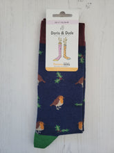 Load image into Gallery viewer, Navy Robin Socks (size 3-7)
