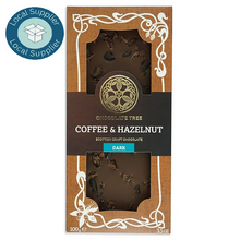 Load image into Gallery viewer, Coffee &amp; Hazelnut Dark Chocolate Bar 100g
