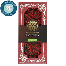 Load image into Gallery viewer, Raspberry dark chocolate bar 100g
