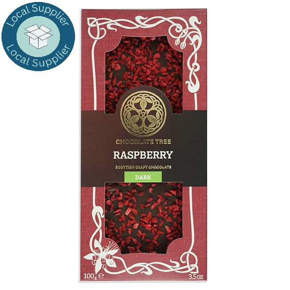 Raspberry dark chocolate bar 100g