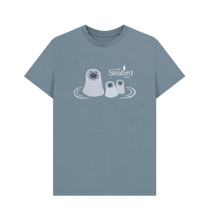Load image into Gallery viewer, Stone Blue Printed T-shirt Front
