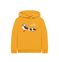 Load image into Gallery viewer, Mustard Scottish Seabird Centre - Kids Puffin Hoodie
