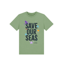 Load image into Gallery viewer, Sage Printed Kids T-Shirt Front
