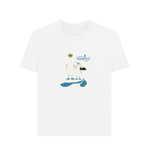 Load image into Gallery viewer, White Scottish Seabird Centre - Womens Gannet T-shirt (black logo)
