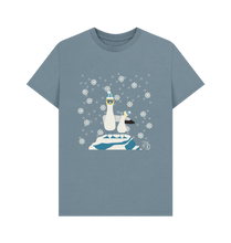 Load image into Gallery viewer, Stone Blue Printed T-shirt Front
