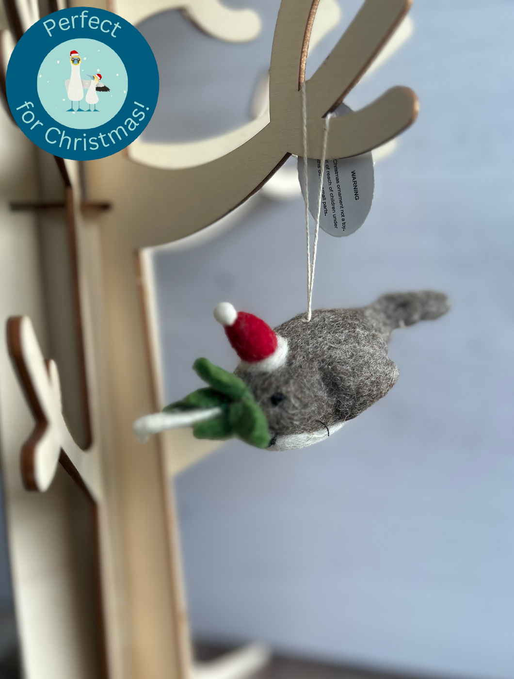 Narwhal Felt Hanging Christmas Decoration