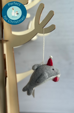 Load image into Gallery viewer, Dolphin Felt Hanging Christmas Decoration
