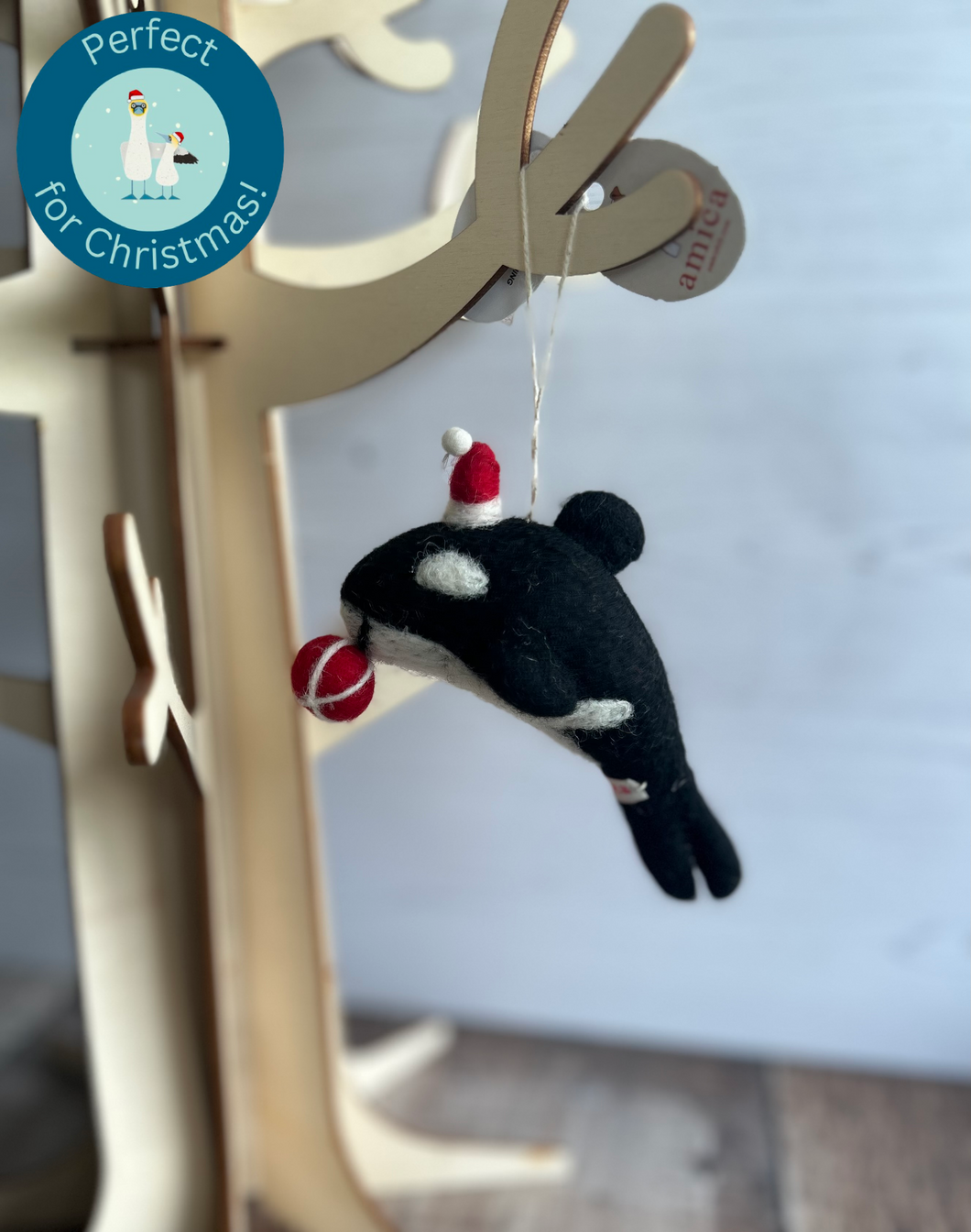 Orca Felt Hanging Christmas Decoration