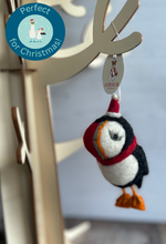 Load image into Gallery viewer, Puffin Felt Hanging Christmas Decoration
