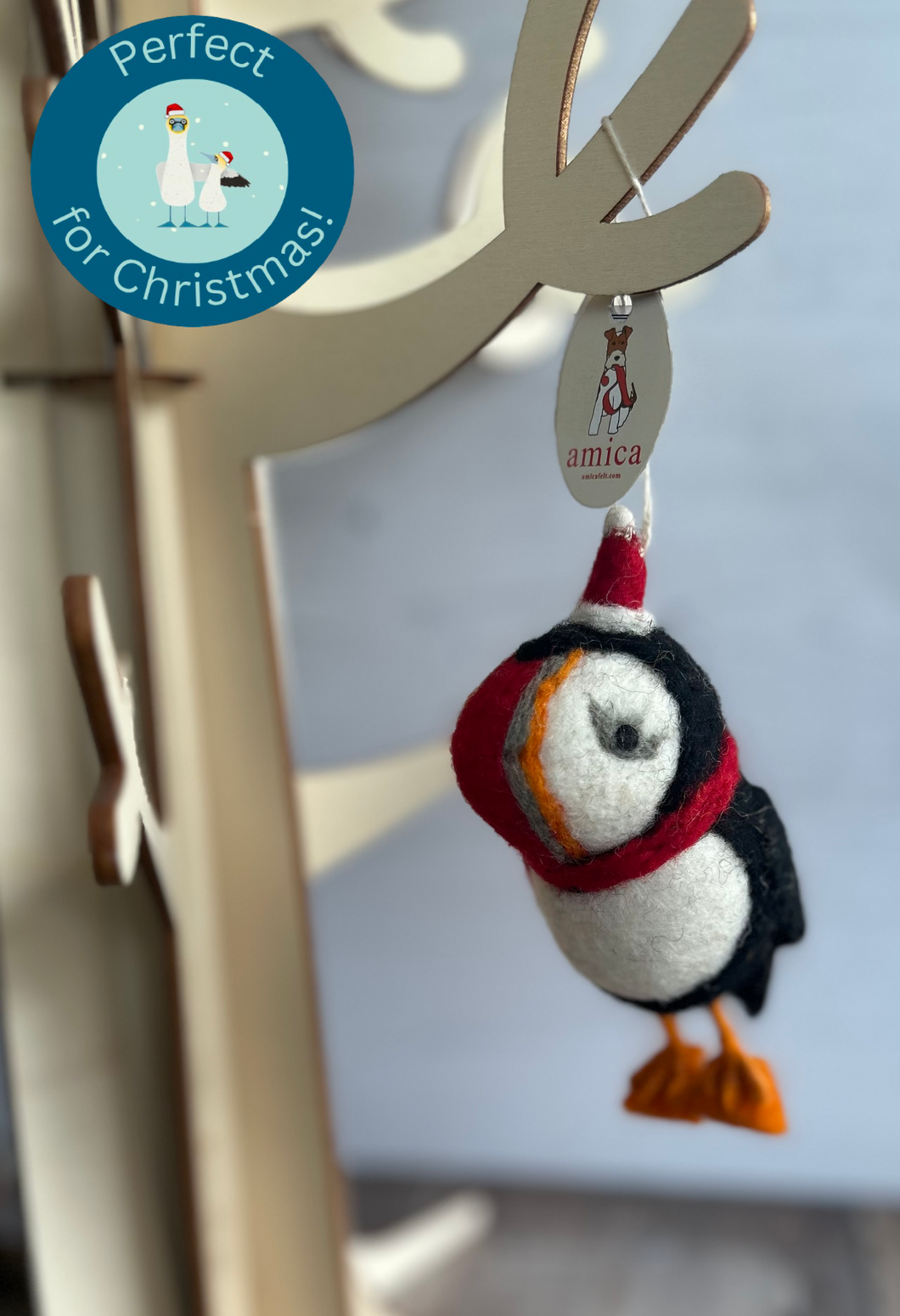 Puffin Felt Hanging Christmas Decoration