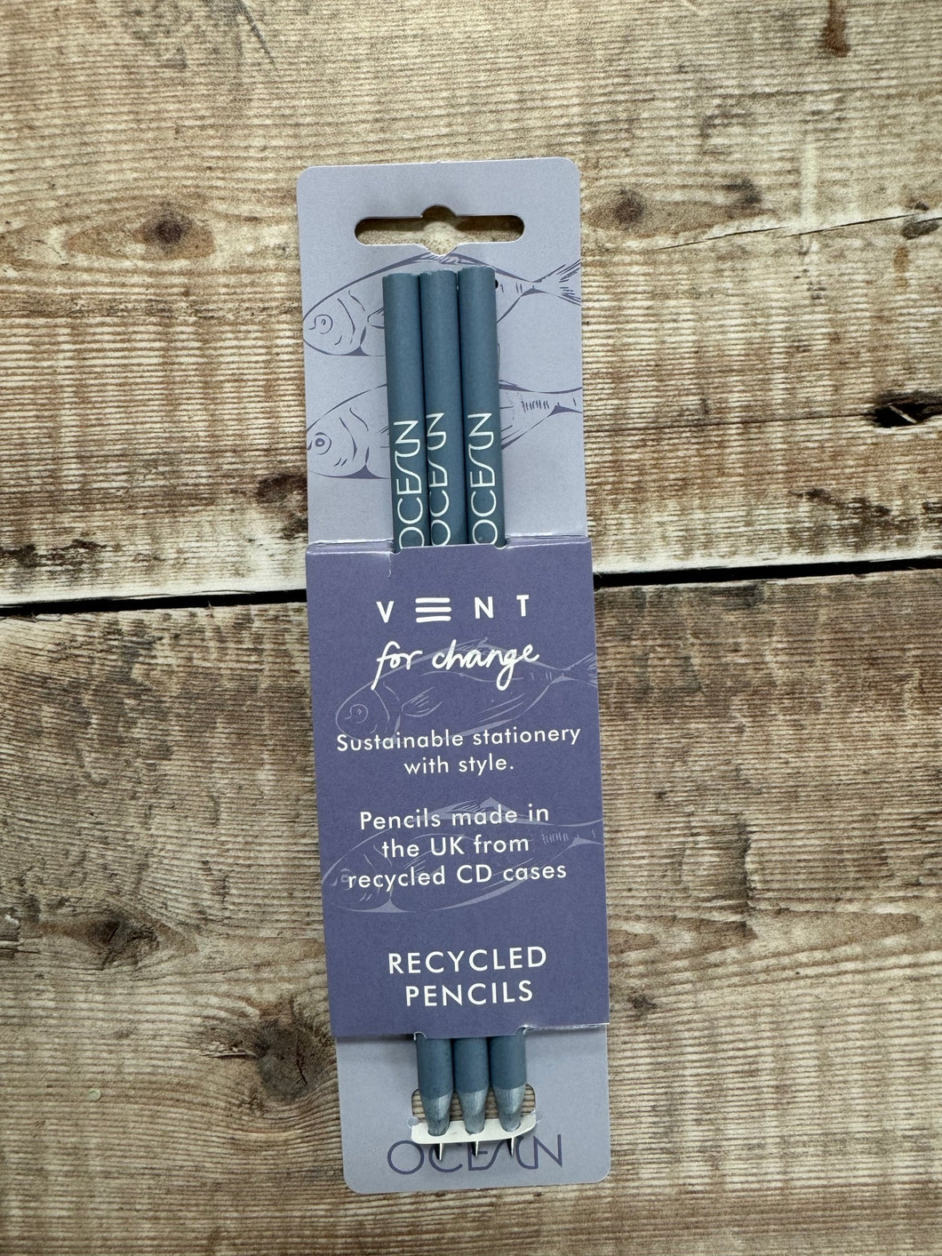 Ocean Blue Pencils (pack of 3)