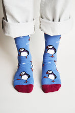 Load image into Gallery viewer, Christmas Save the Puffin Socks size 4-7
