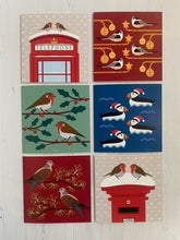 Load image into Gallery viewer, Robins on Holly Branches Greetings Card
