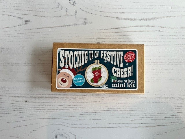 Cross Stitch Mini Kit - Stocking up on Festive Cheer