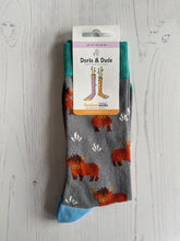 Load image into Gallery viewer, Grey Highland Cow socks 3 - 7
