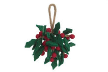 Load image into Gallery viewer, Holly Sprig Felt Christmas Decoration
