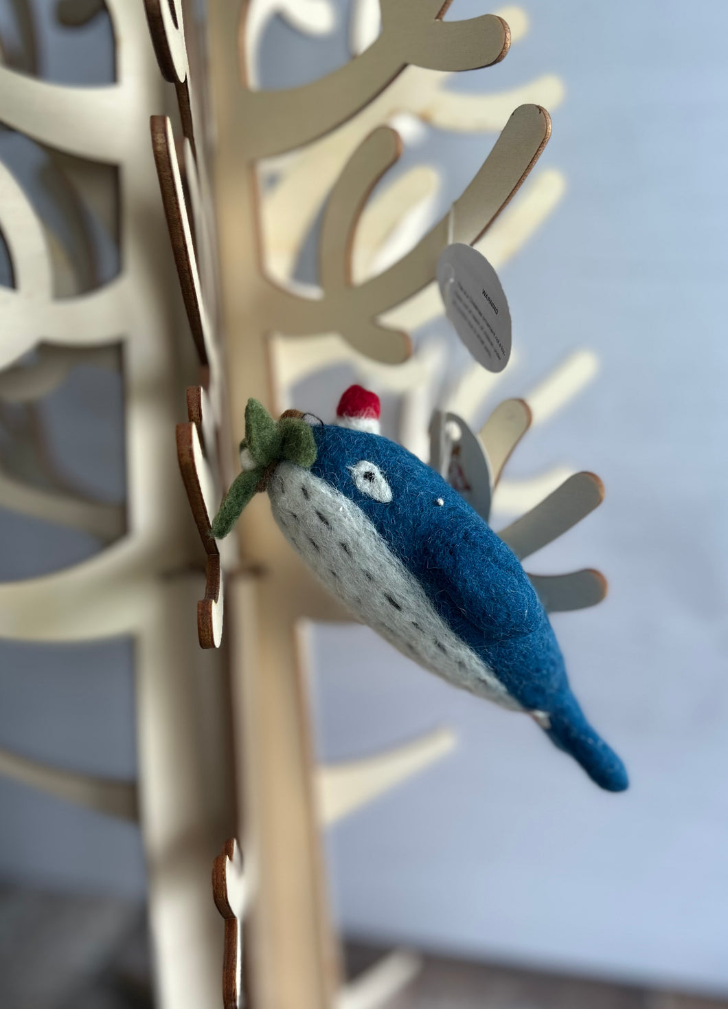 Blue Whale Felt Hanging Christmas Decoration