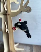 Load image into Gallery viewer, Orca Felt Hanging Christmas Decoration
