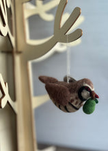 Load image into Gallery viewer, Partridge with Pear Felt Hanging Christmas Decoration

