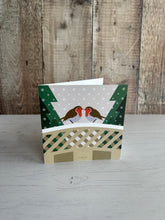 Load image into Gallery viewer, Robins on a Snowy Fence Greetings Card
