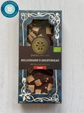 Load image into Gallery viewer, Millionaire&#39;s Shortbread Dark Chocolate Bar 100g
