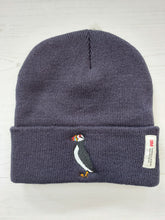 Load image into Gallery viewer, Navy Puffin Beanie Hat
