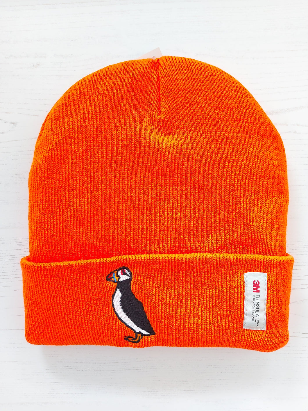 Bright Orange Puffin Beanie Hat