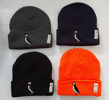 Load image into Gallery viewer, Bright Orange Puffin Beanie Hat
