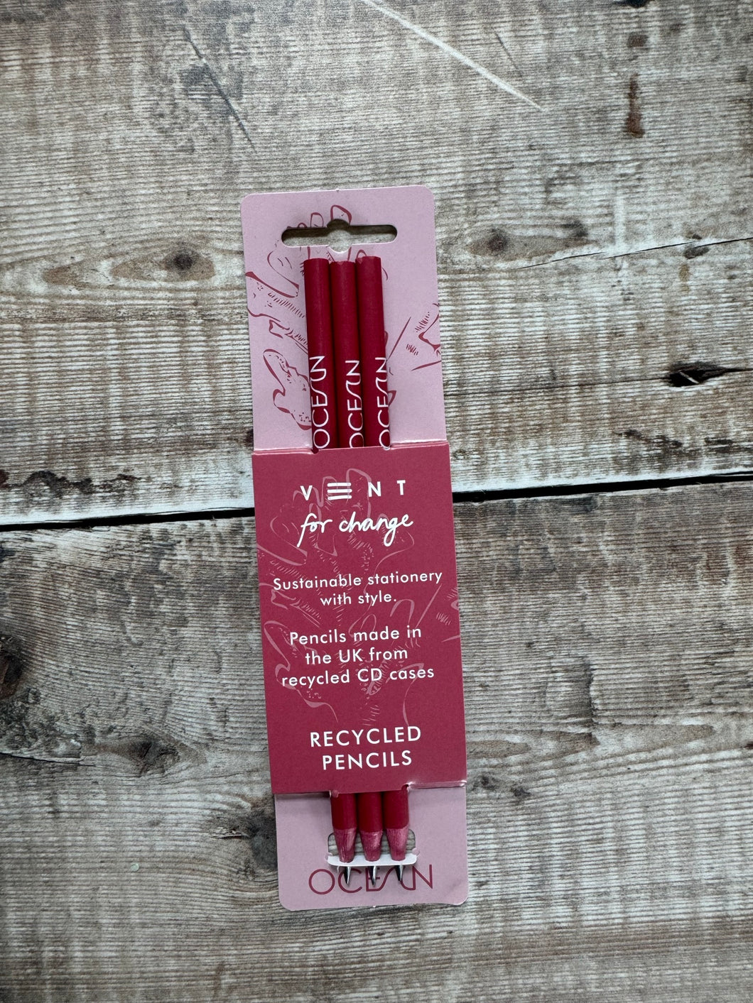 Coral Pink Pencils (pack of 3)