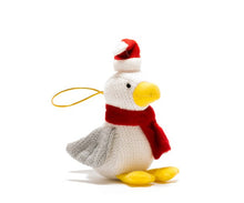 Load image into Gallery viewer, Knitted Gull Christmas Decoration

