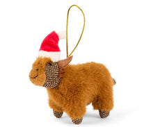 Load image into Gallery viewer, Tweed Highland Coo Christmas Decoration

