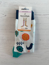 Load image into Gallery viewer, White Retro Bird Socks (3-7)
