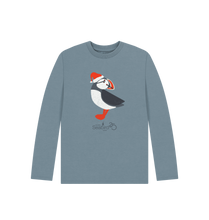 Load image into Gallery viewer, Stone Blue Printed Kids T-Shirt Front
