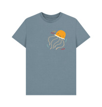 Load image into Gallery viewer, Stone Blue Printed T-shirt Front

