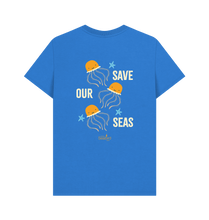 Load image into Gallery viewer, Bright Blue Printed T-shirt Back
