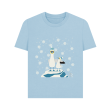 Load image into Gallery viewer, Milky Blue Printed T-shirt Front
