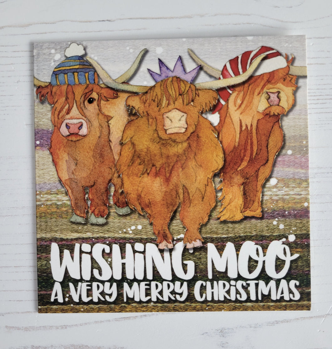 Highland Coos Christmas Card Pack