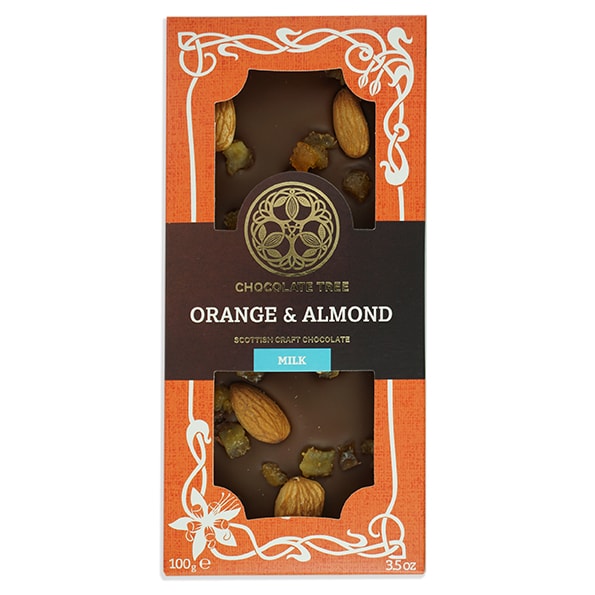 Orange & Almond milk chocolate bar 100g